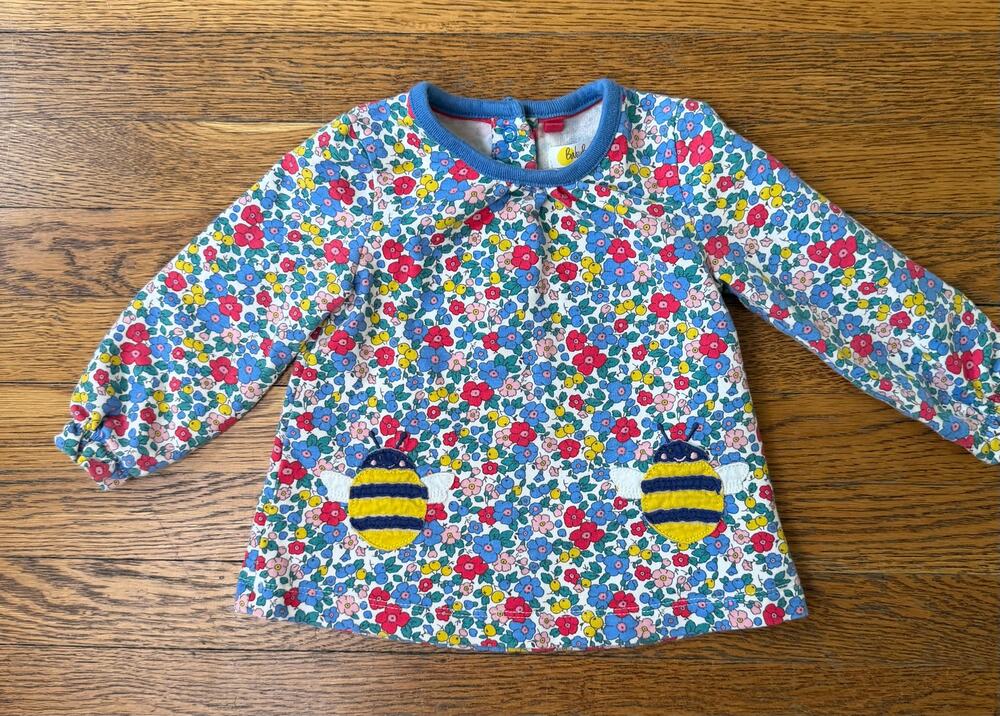 Mini Boden Girls' Floral Bee Dress Size 6-9 Months